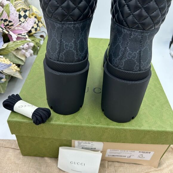 Women’s Gucci GG Supreme monogram boots size 11.5 fits smaller made in Italy - Picture 6 of 10